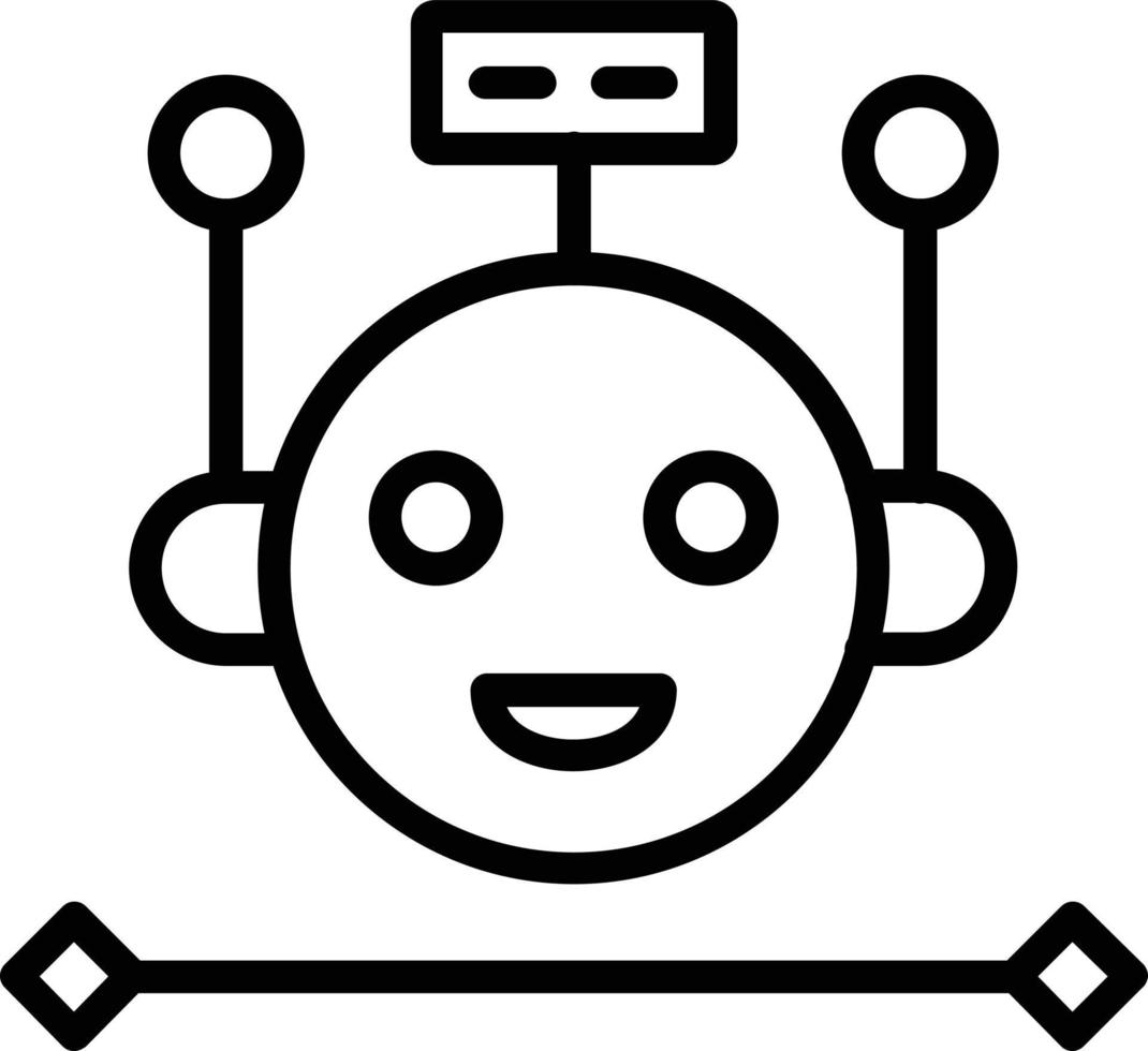 icono de línea de vector de bot