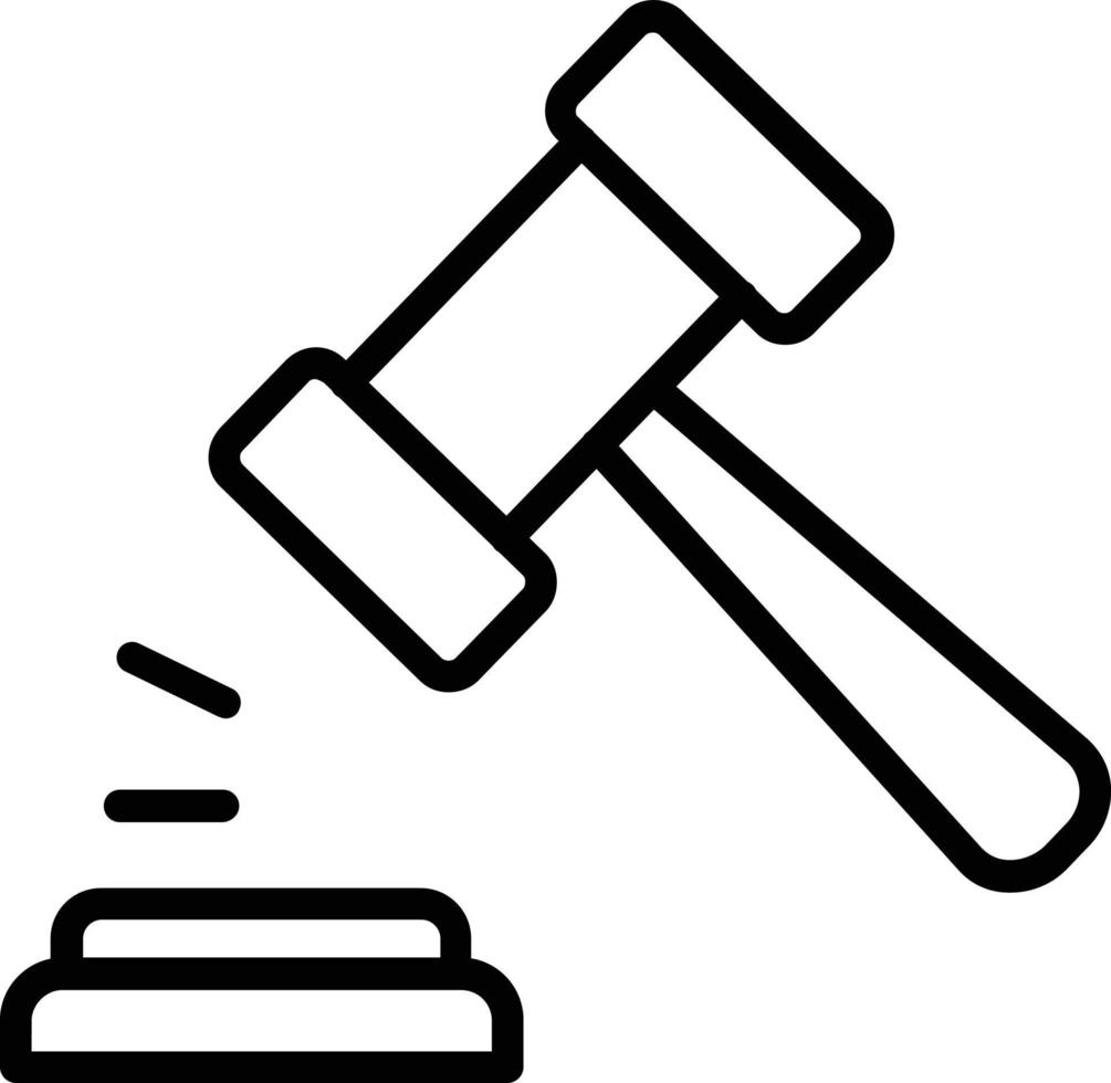 Gavel Vector Line Icon