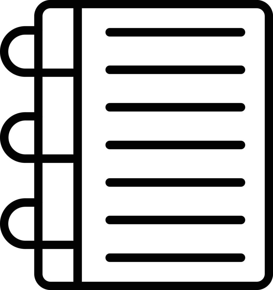 Notebook Vector Line Icon