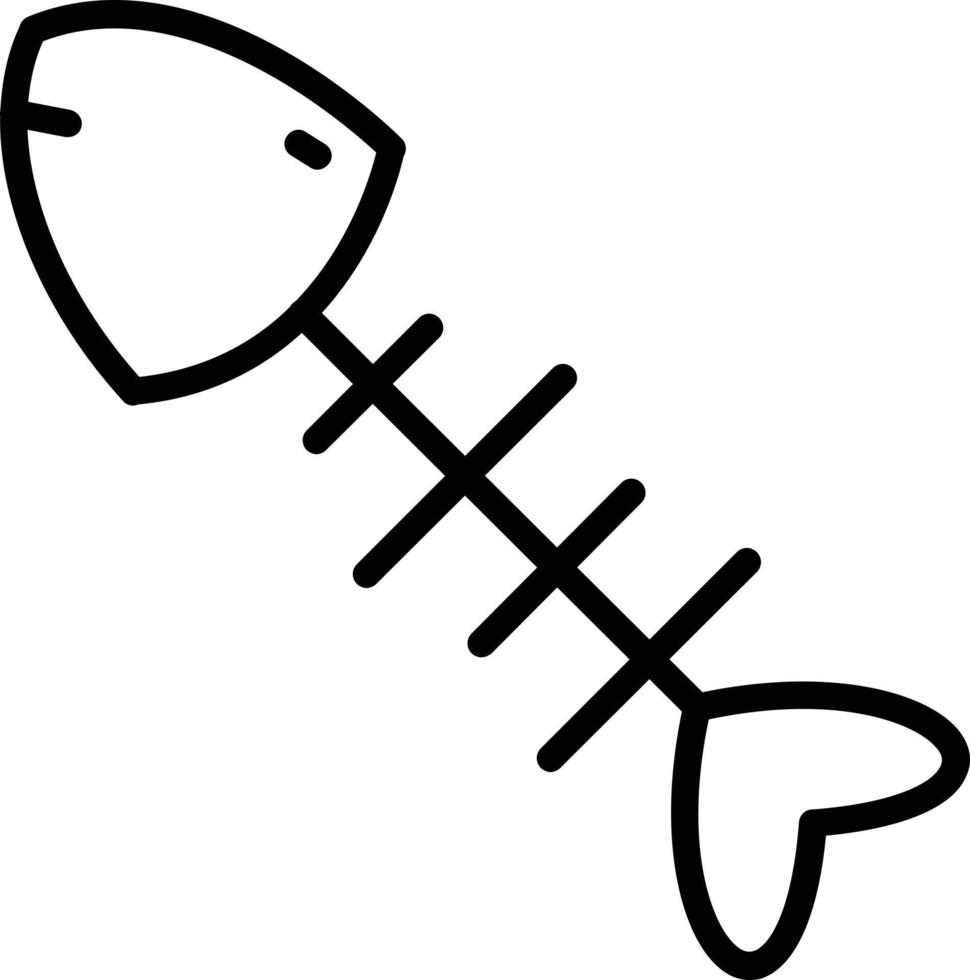 Fish Bone Line Icon Design vector