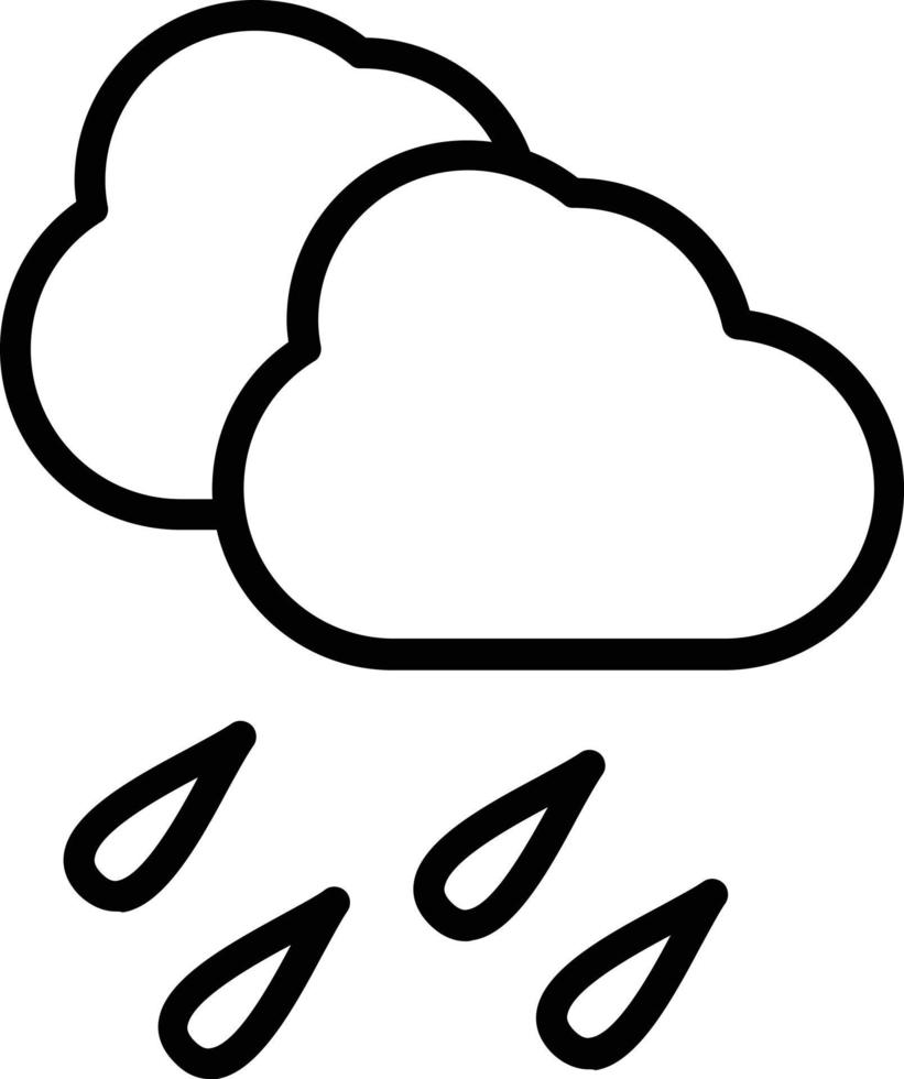 Heavy Rain Line Icon Design vector