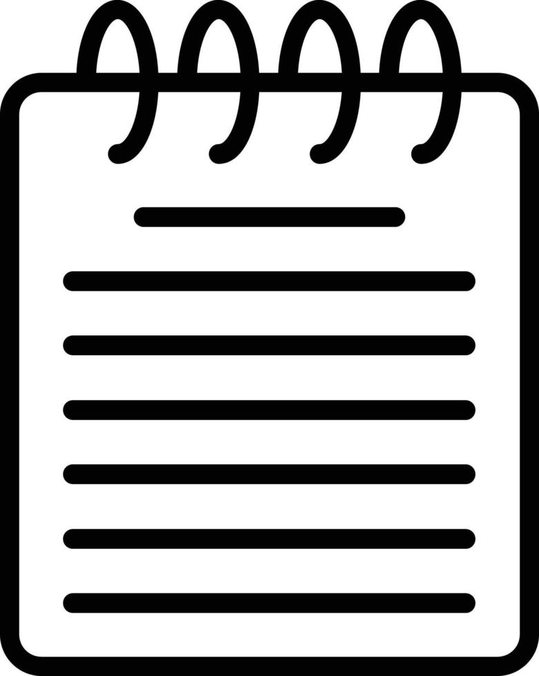 Notepad Vector Line Icon
