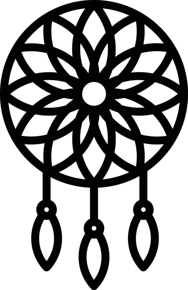 Dreamcatcher Line Icon Design vector