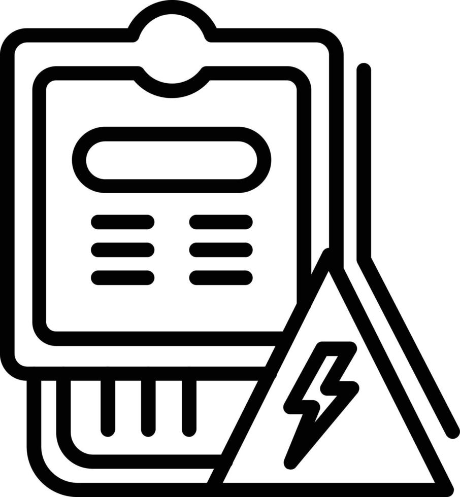 icono de línea de medidor eléctrico vector