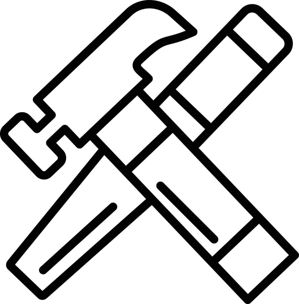 Chisel Line Icon Design vector