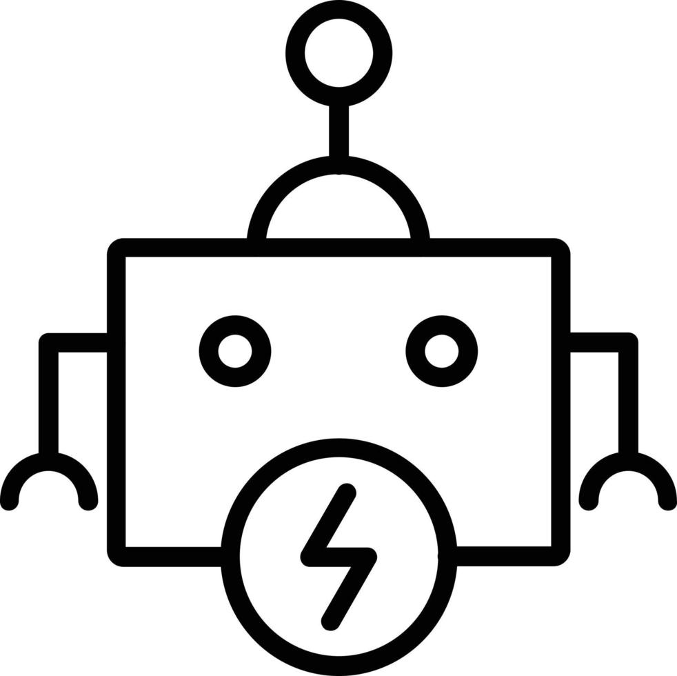 icono de línea de vector de robot