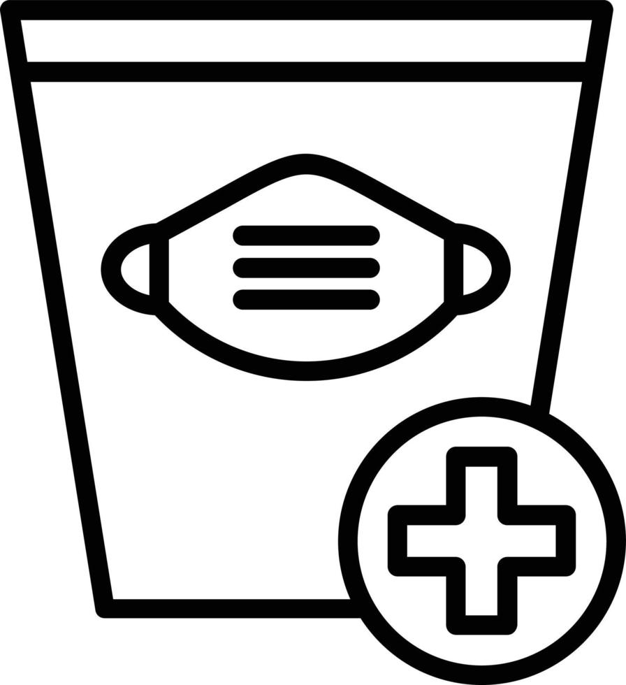 Dustbin Line Icon Design vector