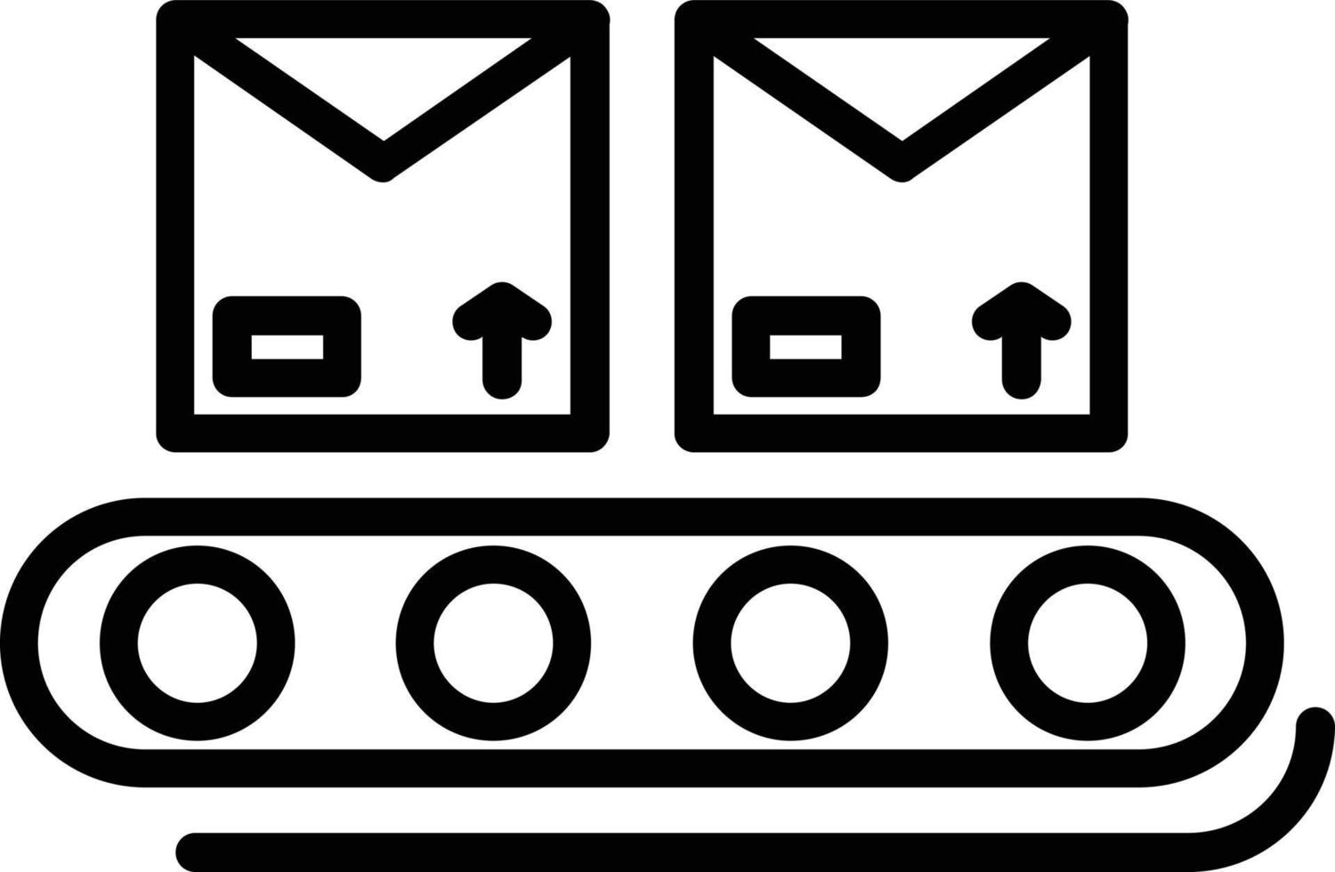 Conveyor Belt Vector Line Icon