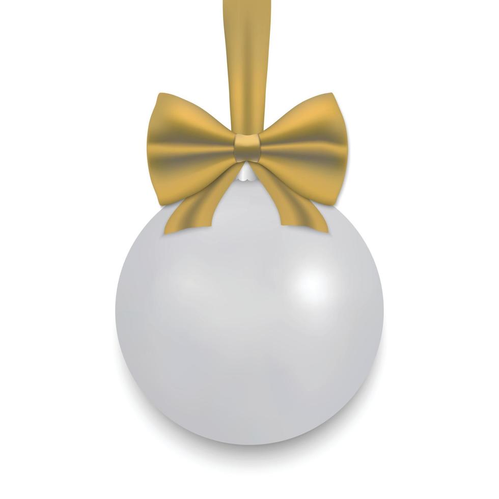 Christmas ball with ribbon and a bow vector