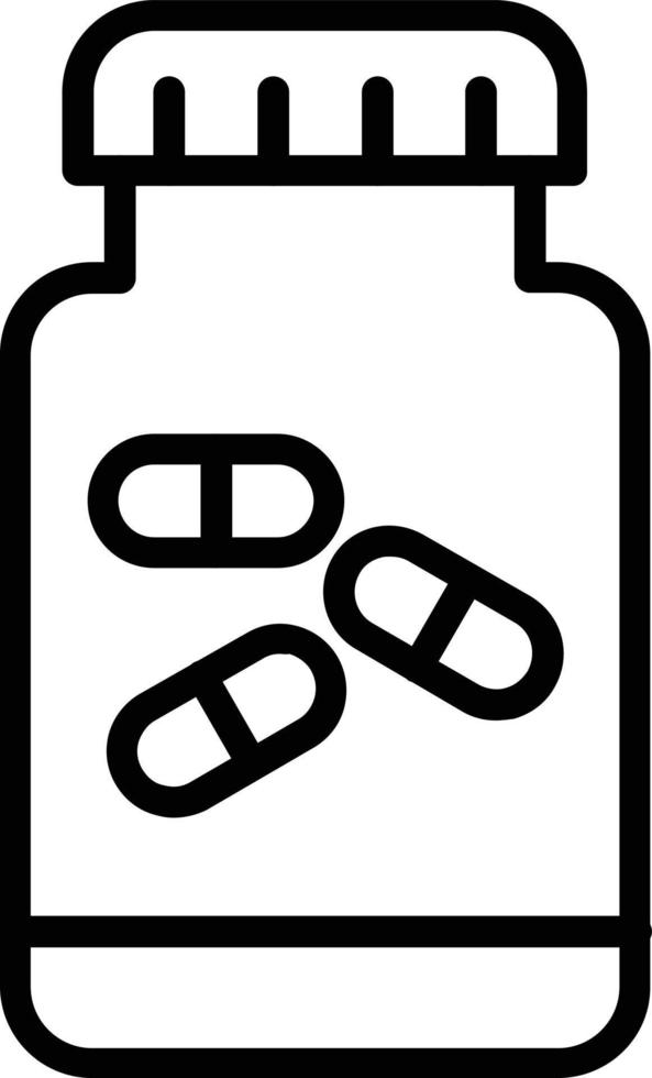 Pills Bottle Line Icon Design vector