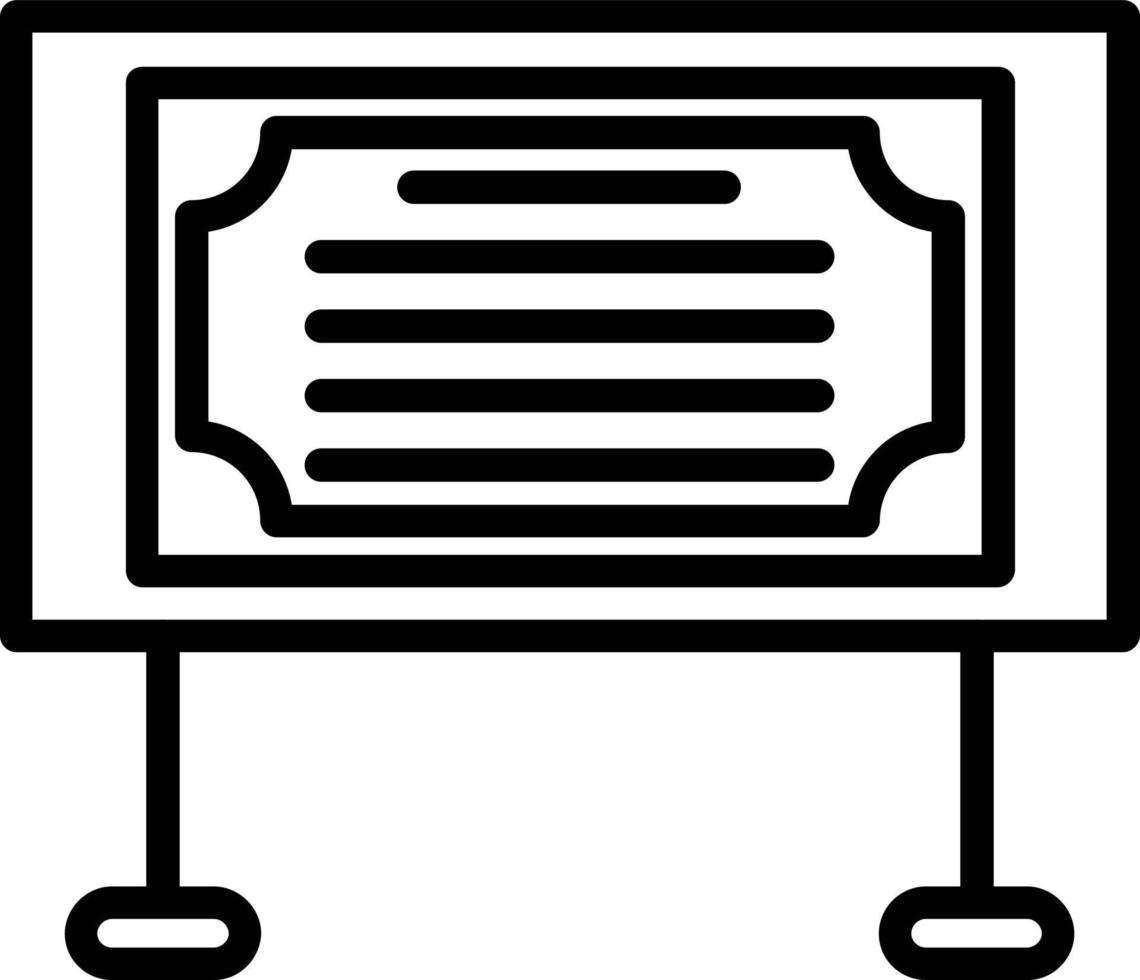 Bulletin Board Vector Line Icon