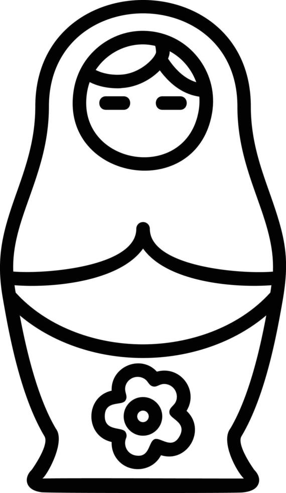 diseño de icono de línea matryoshka vector