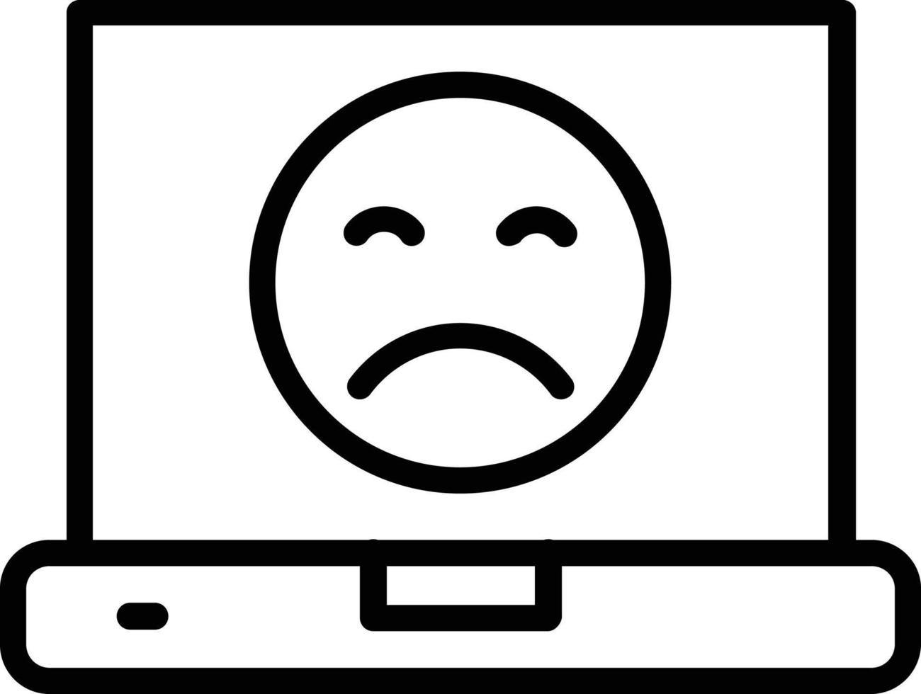 Sad Face Line Icon Design vector