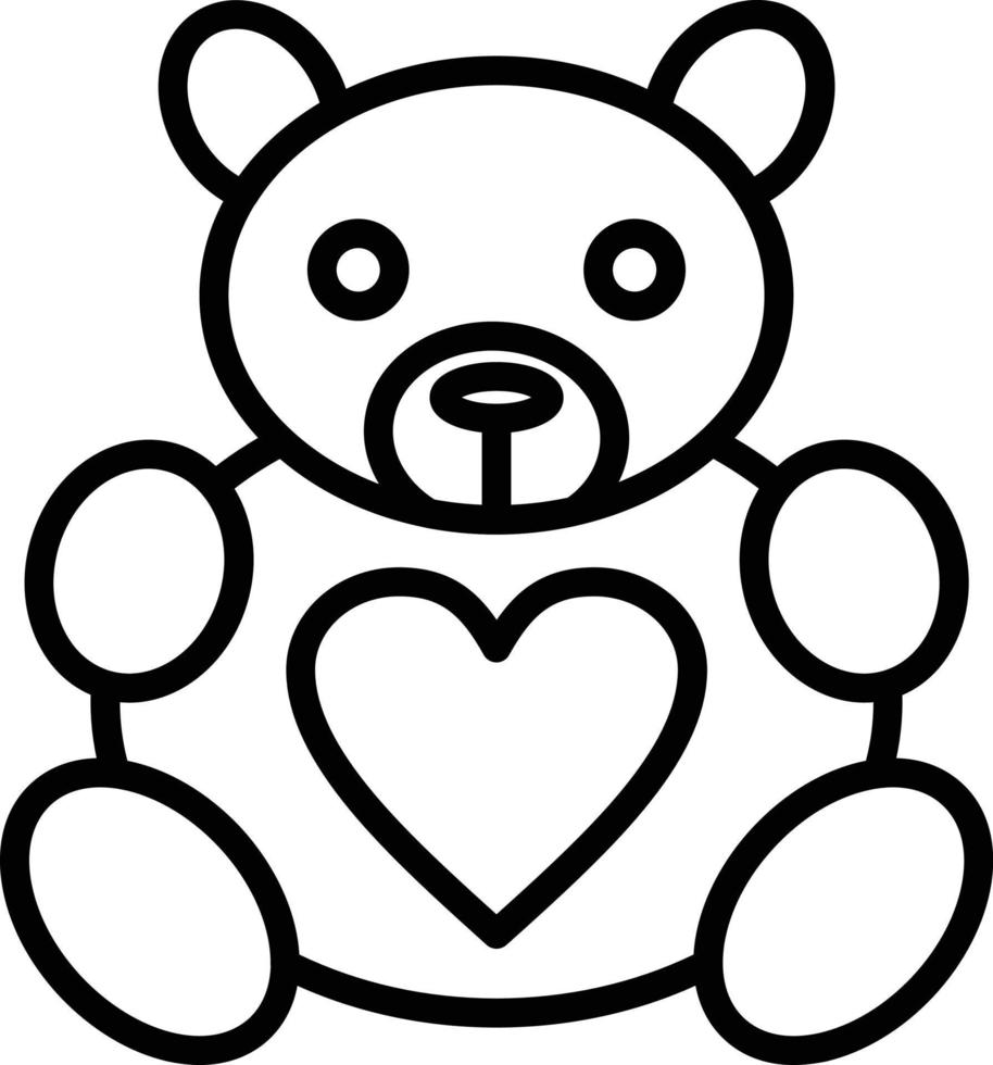 diseño de icono de línea de oso de peluche vector