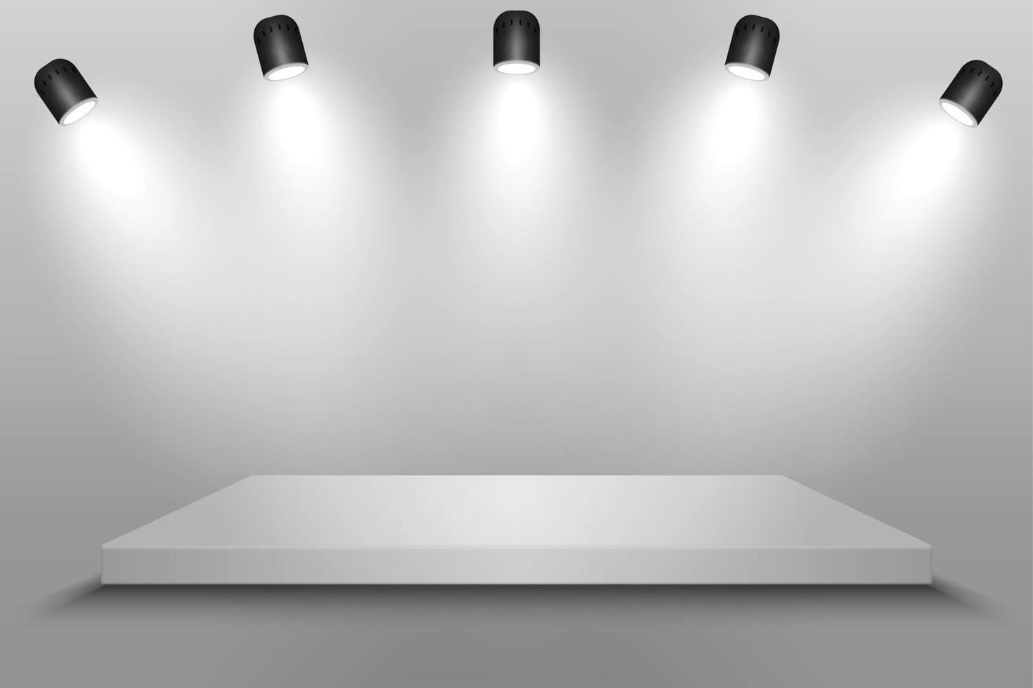 pedestal with spotlights. vector