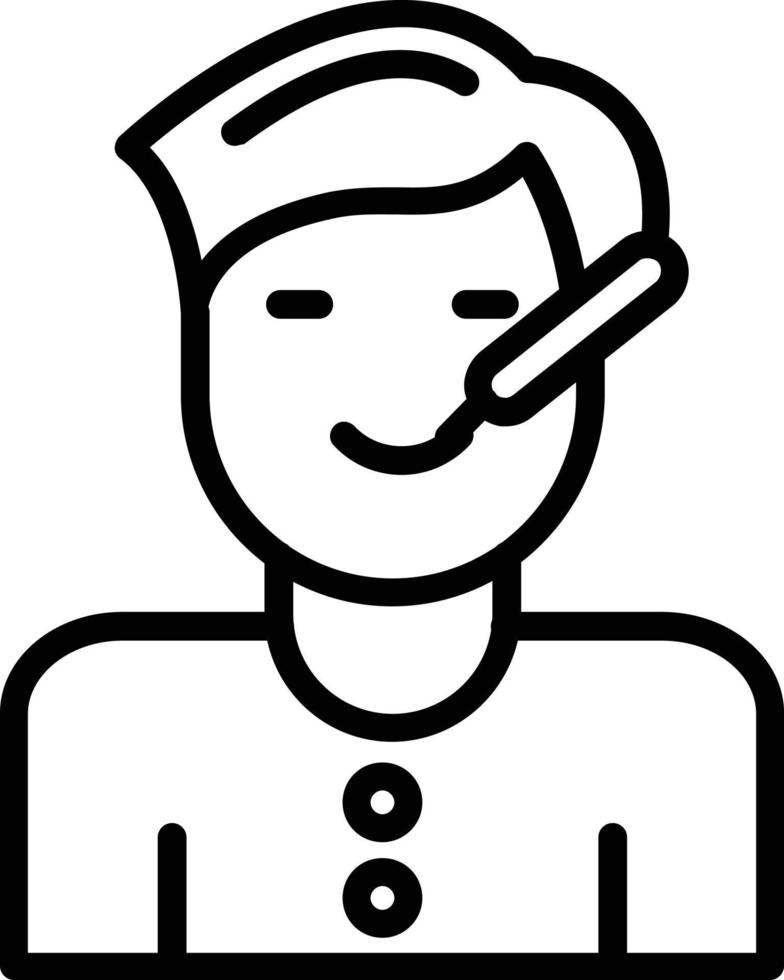 Sick Boy Line Icon Design vector