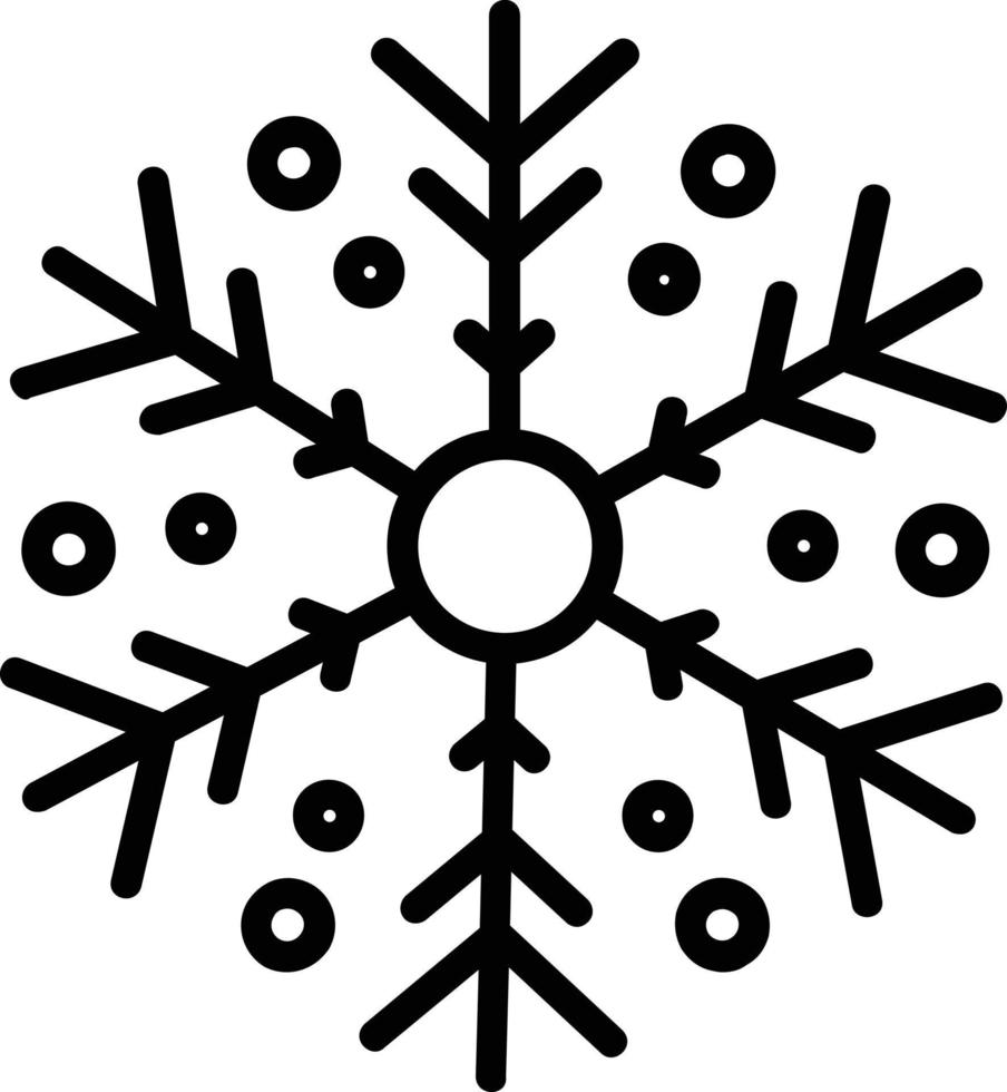 diseño de icono de línea de copo de nieve vector