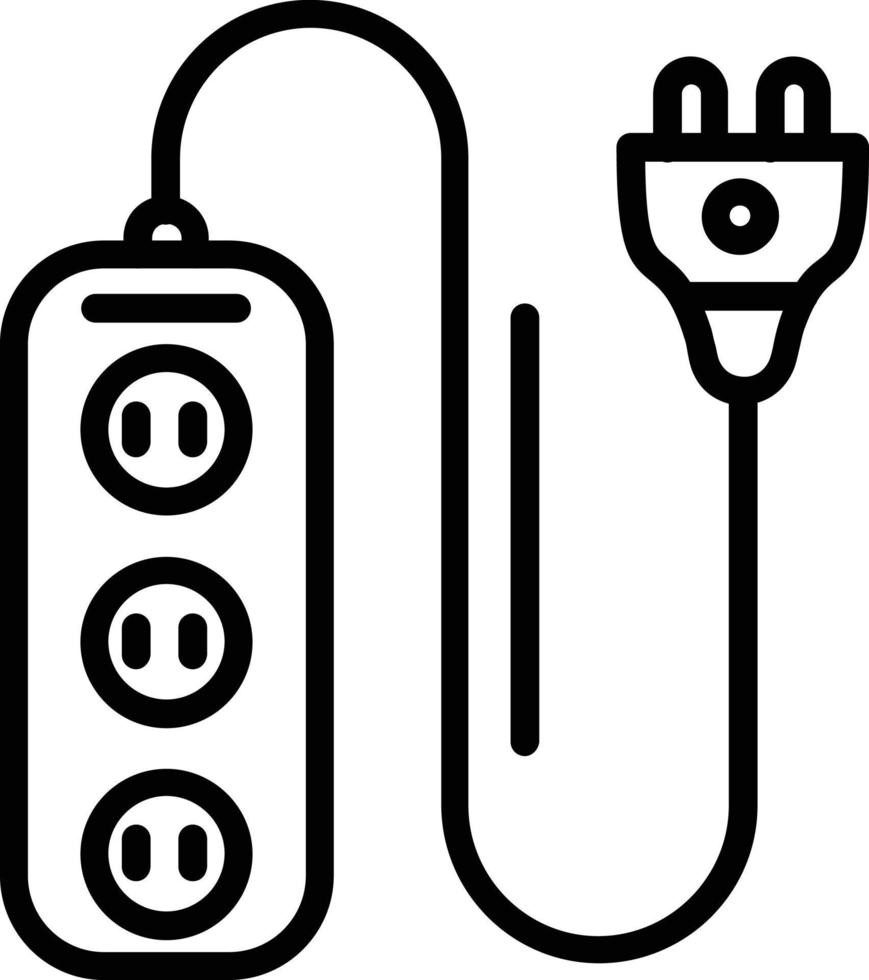 Extension Cord Line Icon vector