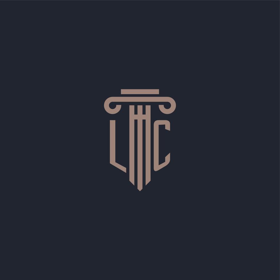LC initial logo monogram with pillar style design for law firm and justice company vector