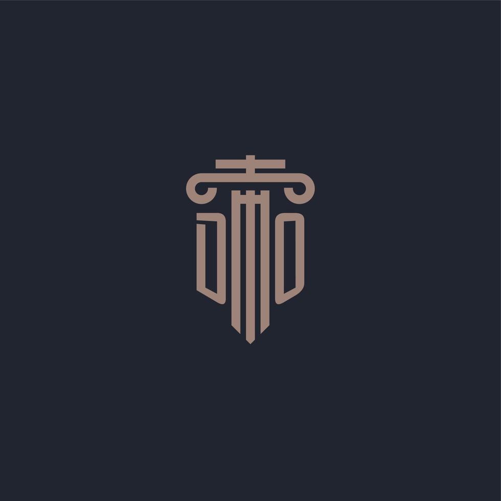 DO initial logo monogram with pillar style design for law firm and justice company vector