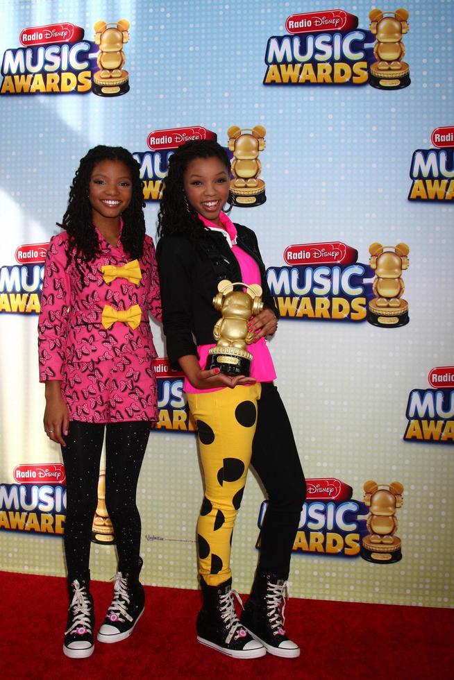 LOS ANGELES, APR 27 -  Halle Bailey, Chloe Bailey arrives at the Radio Disney Music Awards 2013 at the Nokia Theater on April 27, 2013 in Los Angeles, CA photo