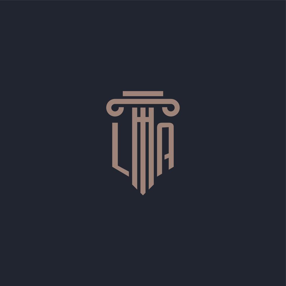 el monograma del logotipo inicial con diseño de estilo pilar para bufete de abogados y compañía de justicia vector