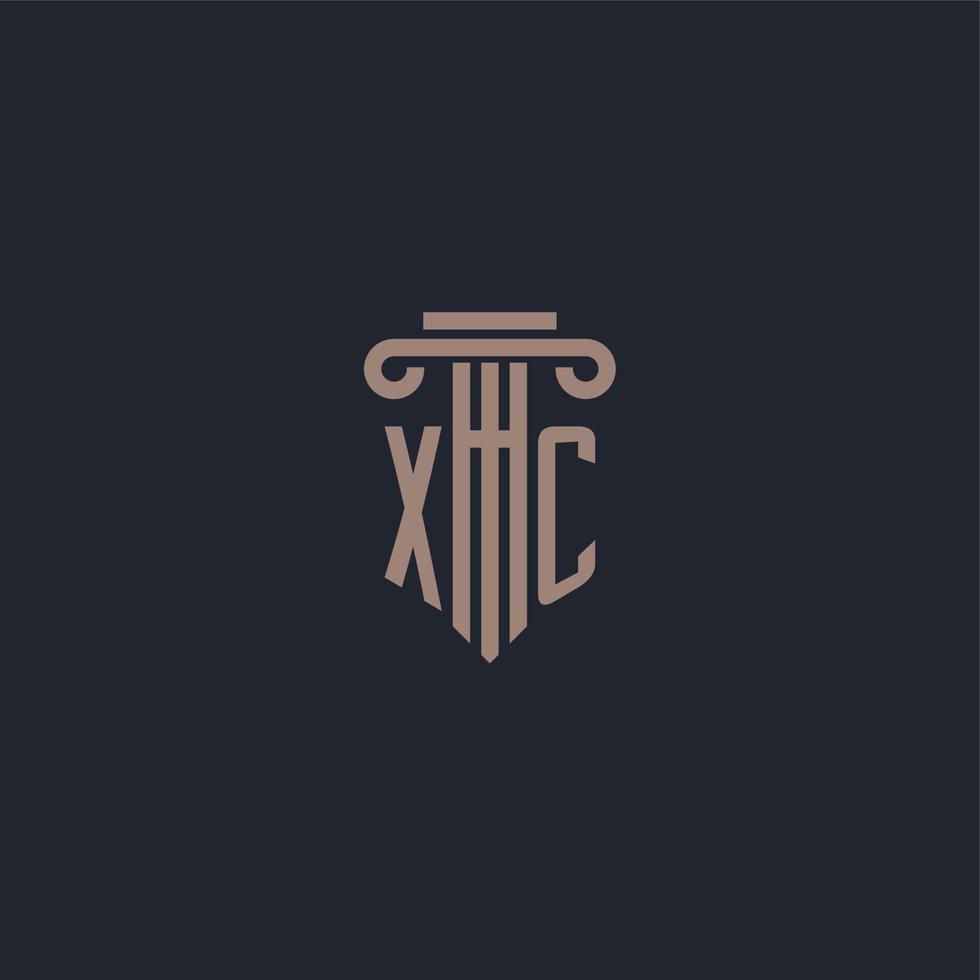 XC initial logo monogram with pillar style design for law firm and justice company vector