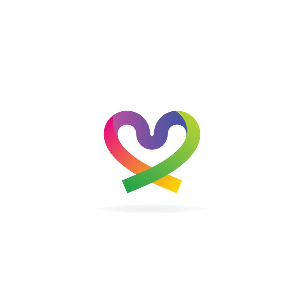 Abstract line heart Creative logo signs colorful love icon symbol design vector