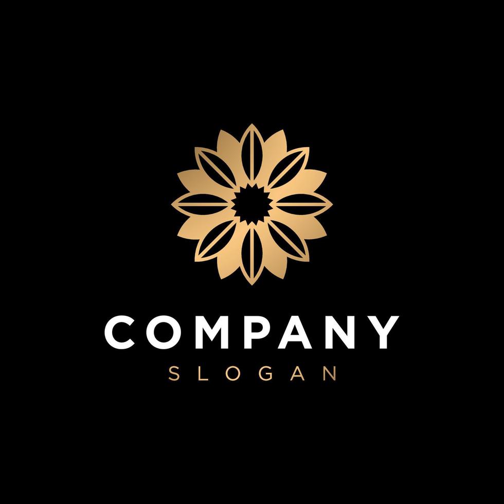 Luxury Ornament flower logotype. Elegant Golden leaf floral logo design. vector