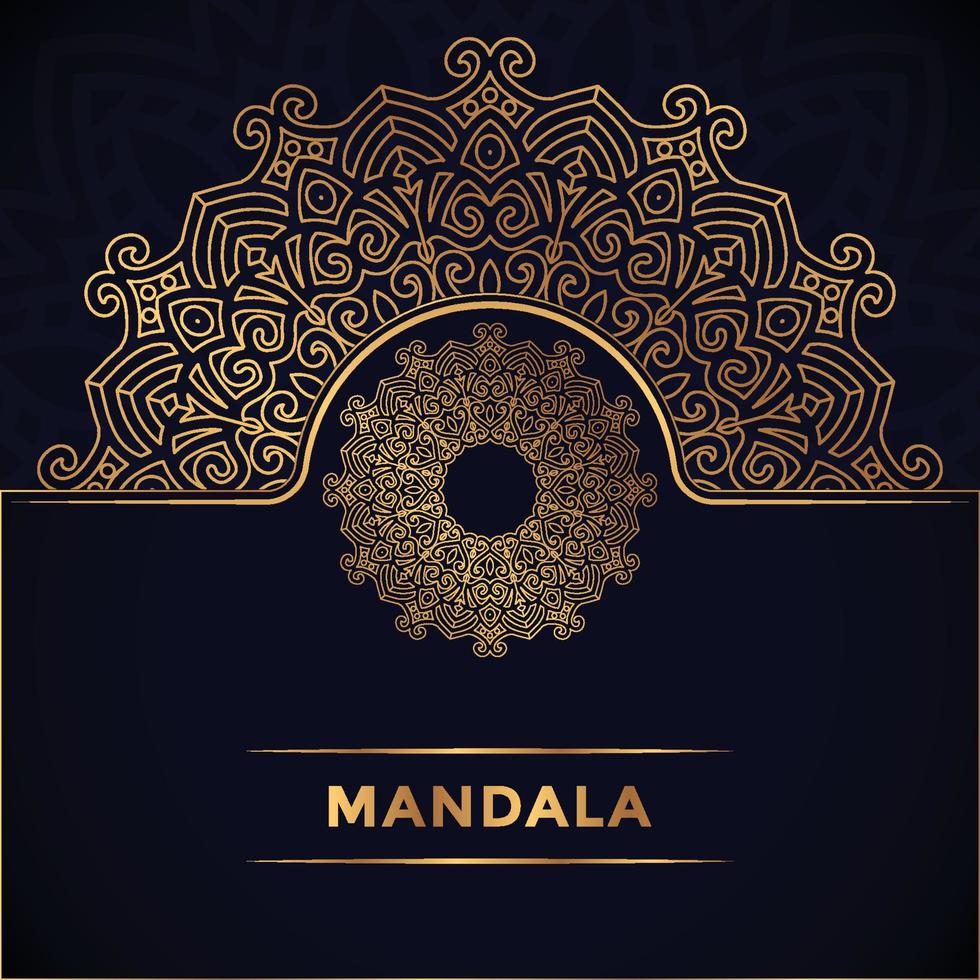 arabesque pattern style Luxury mandala design with golden color Premium background Vector