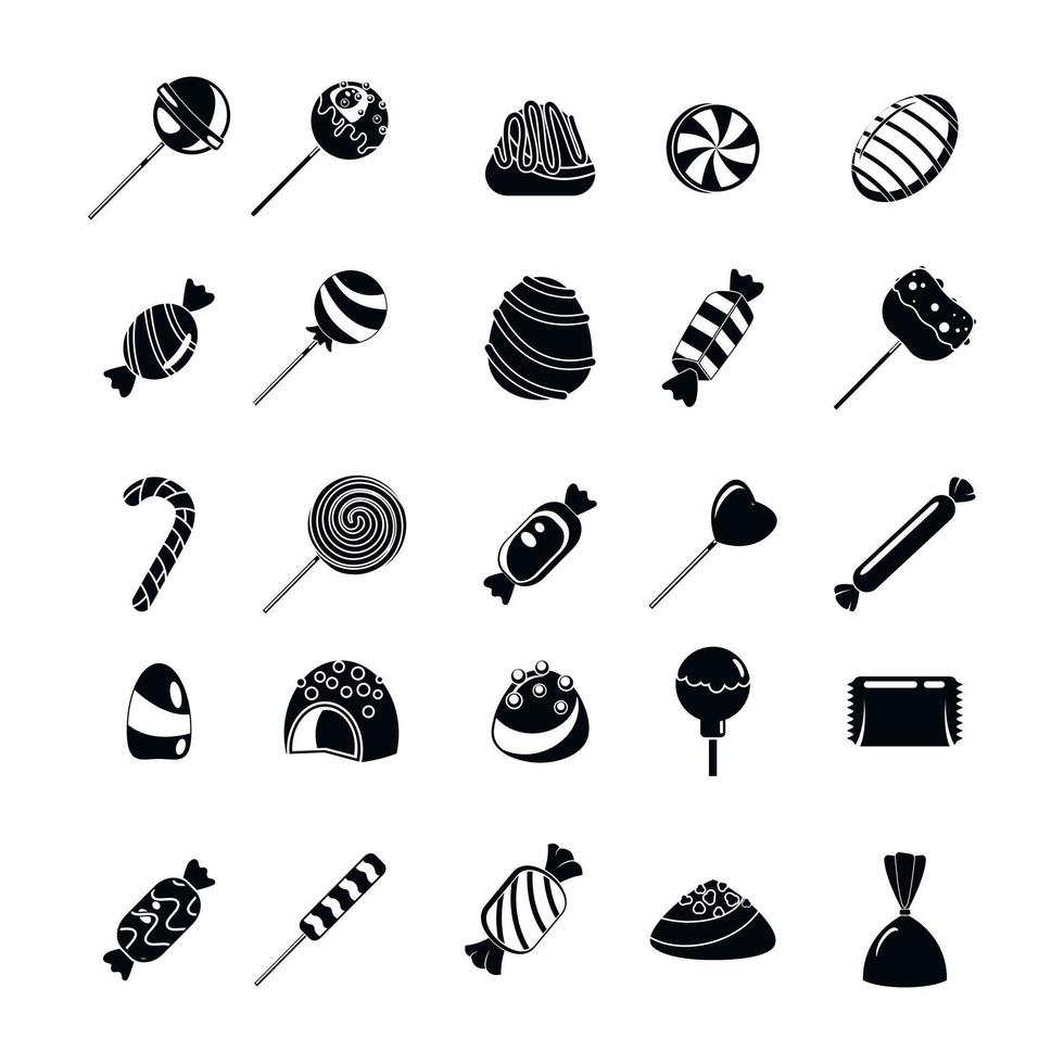Sweet candy icon set, simple style vector