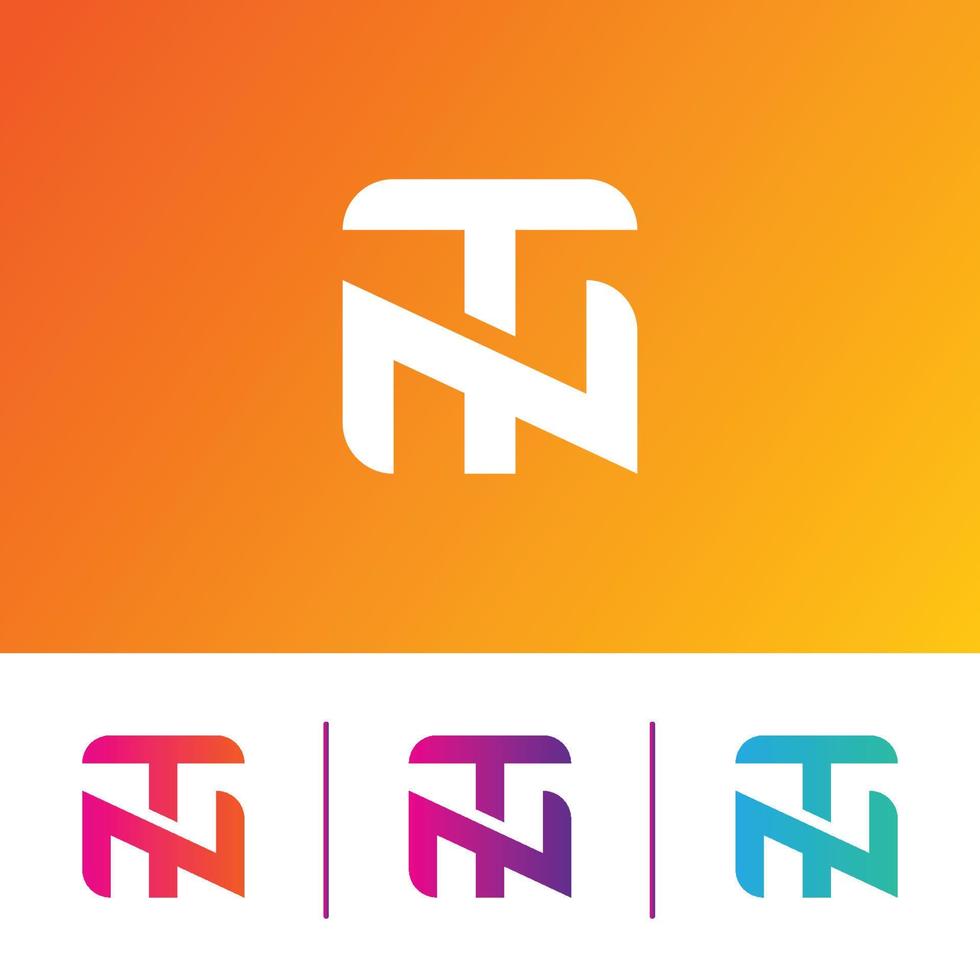 Modern and Unique Colorful NT Letter Logo Icon Vector Template elements