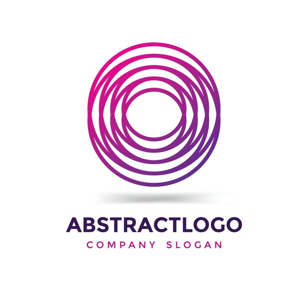 Abstract line O letter Connection logo design. Colorful creative circle vector