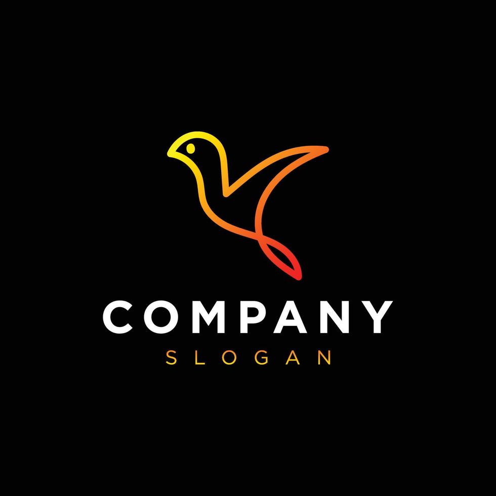 Monoline Style line art bird logo vector design