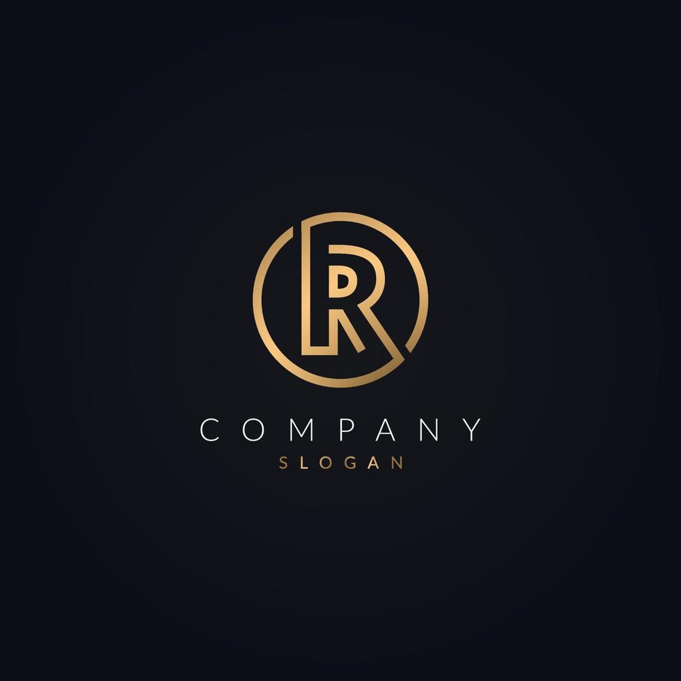 R Letter circle Logo Template Illustration Design. vector