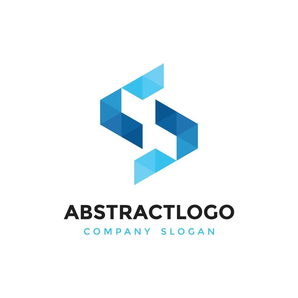 blue color creative modern abstract S letter mark vector for technology