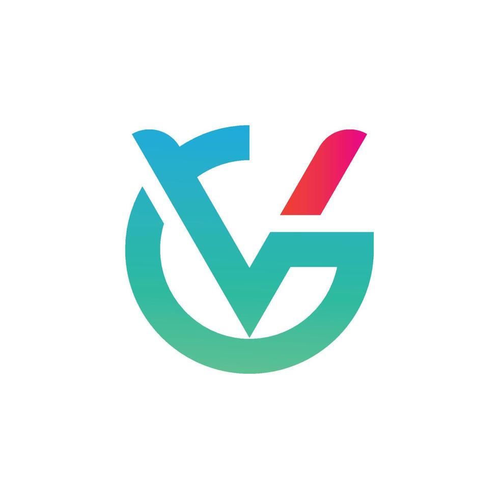 plantilla de diseño de logotipo de letra v y g para identidad empresarial vector