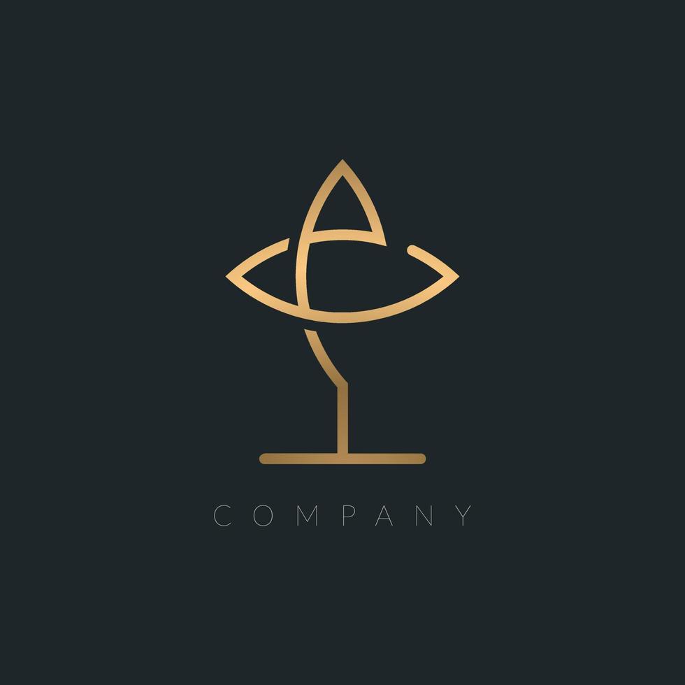 Luxury leaf Logo template vector Boutique, Jewelry, Fashion company Monogram Sign Symbol illustration.