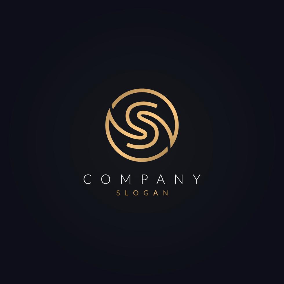 S letter circle logo design simple style template. vector