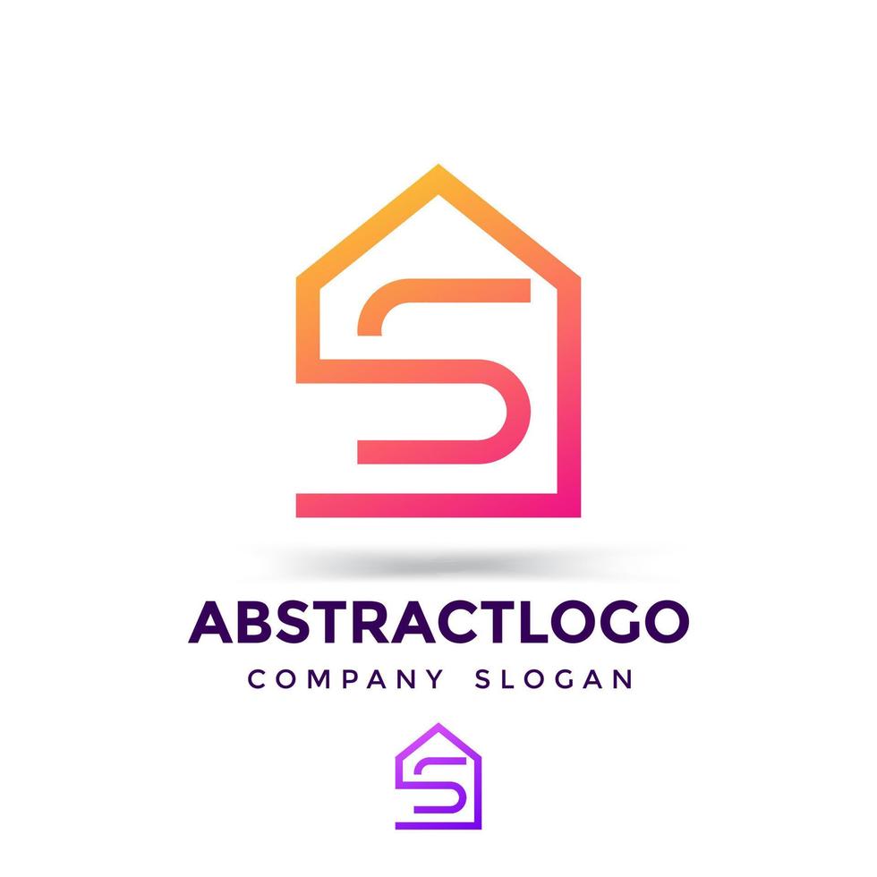 S letter home sign logo icon for real estate, property, construction vector