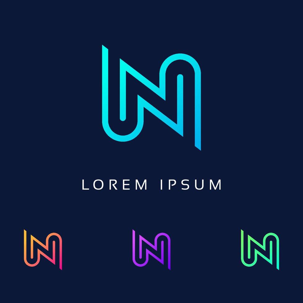 Creative Letter N Logo Colorful design vector template - Unique Symbol N Text Icon - abstract N Font for Company
