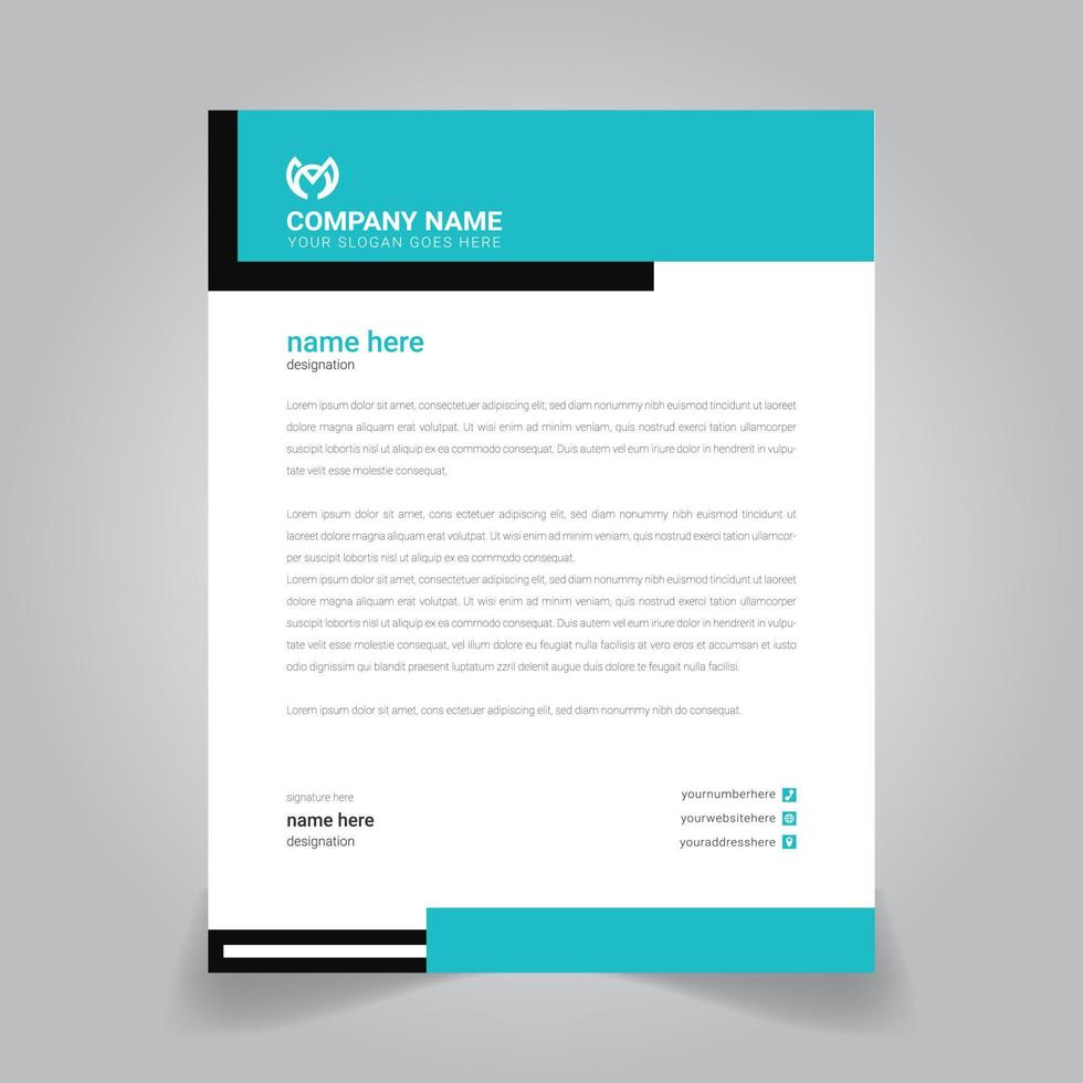 minimalist Corporate Modern letterhead simple identity design template vector