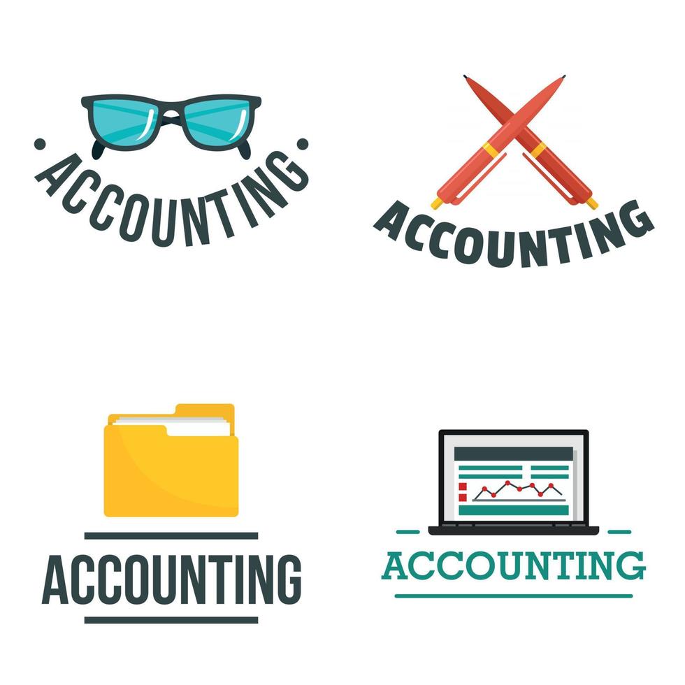 Accounting international day logo set, flat style vector