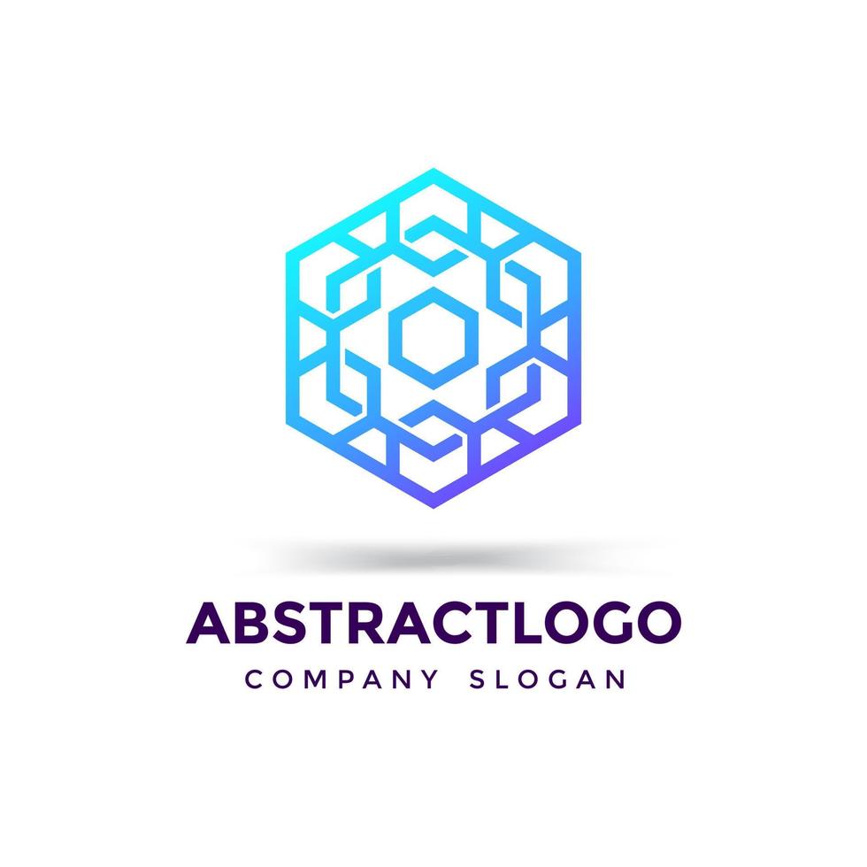 símbolo de icono de logotipo de tecnología hexagonal abstracta vector