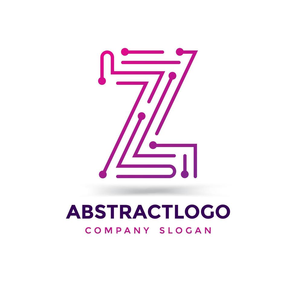 logo Z letter design with vector Dots. Abstract Z point Colorful icon