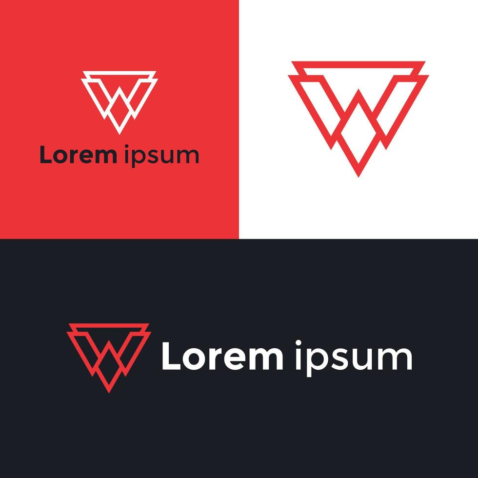 logo W design template triangle shape. creative W icon elements monogram. vector