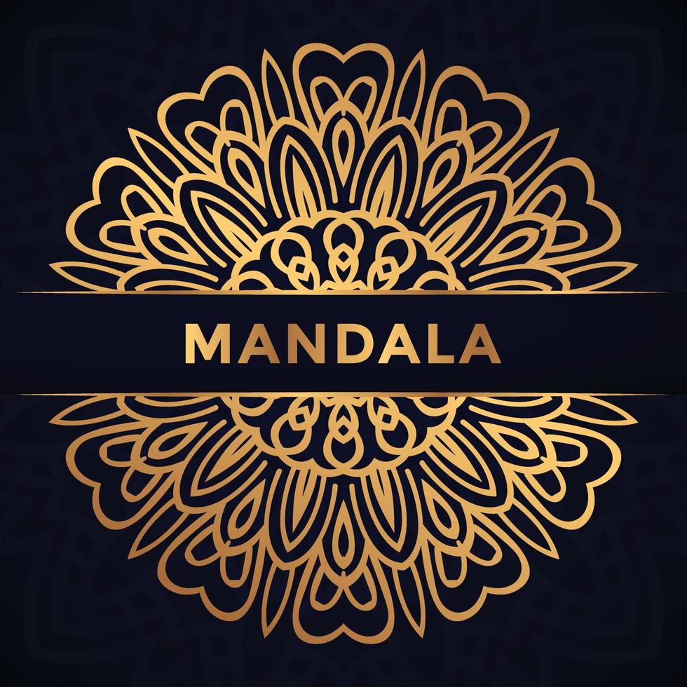 diseño de mandala de lujo ilustración de fondo dorado vector premium