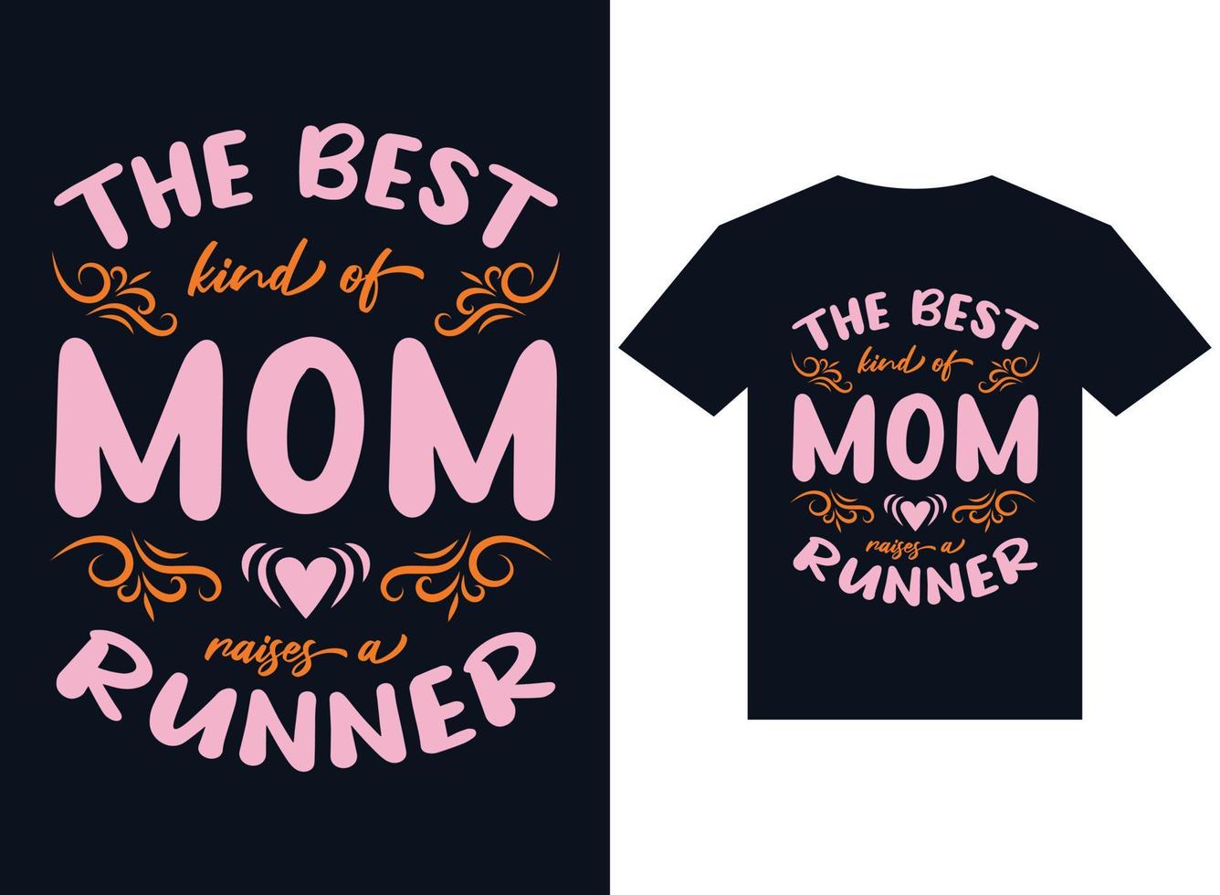 el mejor tipo de mamá cría vector de tipografía de diseño de camiseta de corredor