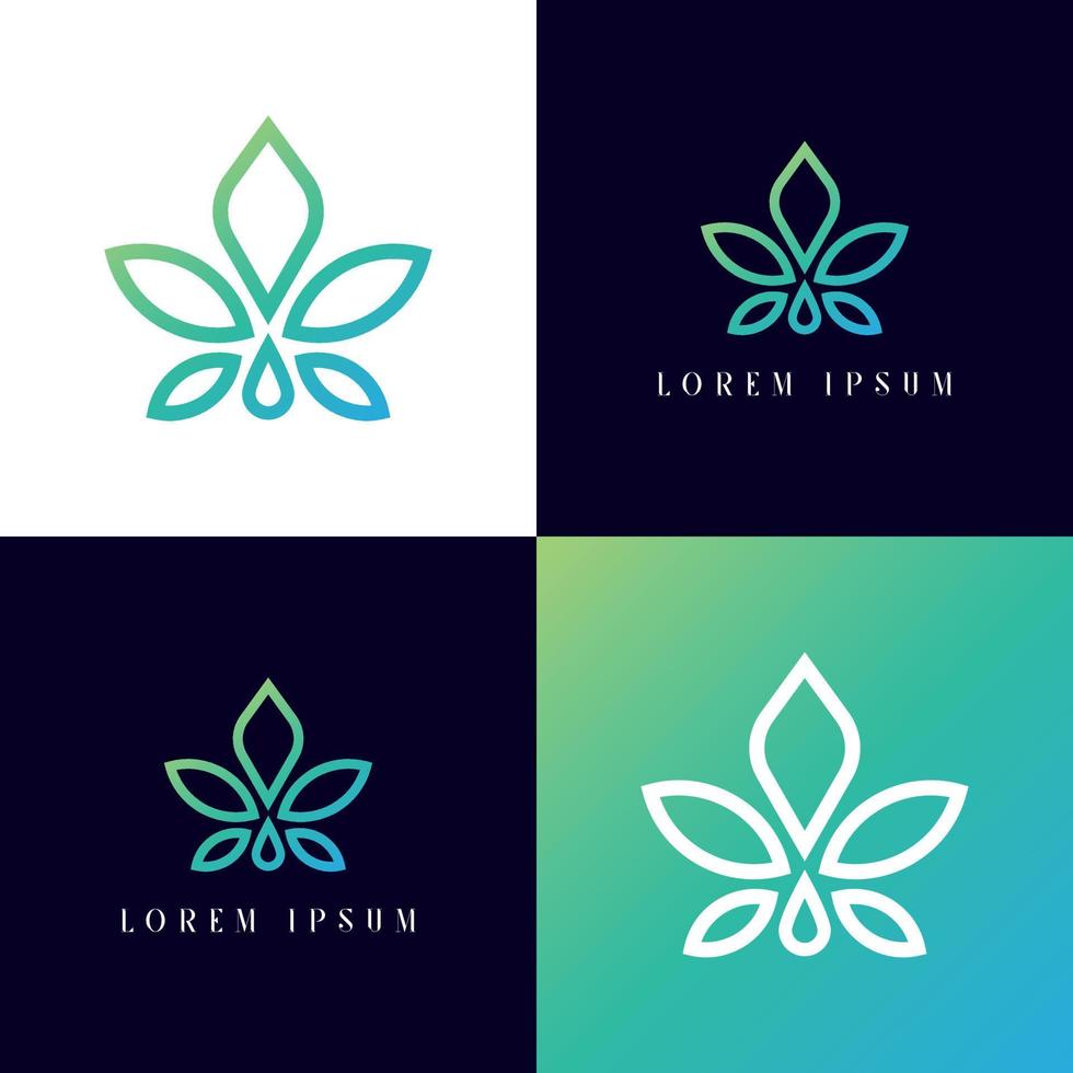 oil Cannabis logo vector design. CBD Marijuana Hemp Leaf medical icon monogram.