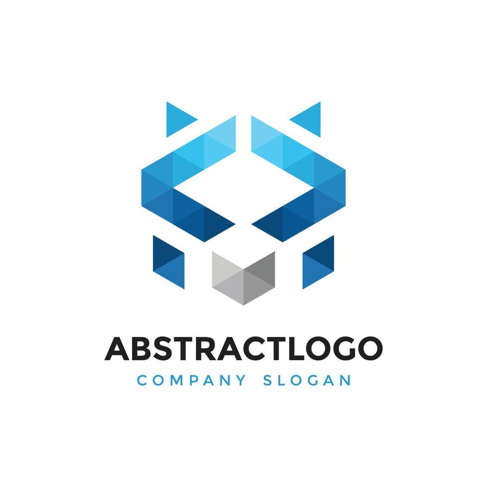 modern cat face abstract logo mark vector for technology and corporate identity.